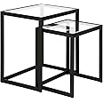 Henn&Hart Rectangular Nested Side Table in Blackened Bronze, Table for Living Room, Bedroom
