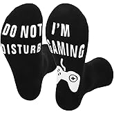 Funny Christmas Gaming Socks - Stocking Stuffers for Men, White Elephant Christmas Gag Gifts for Adults