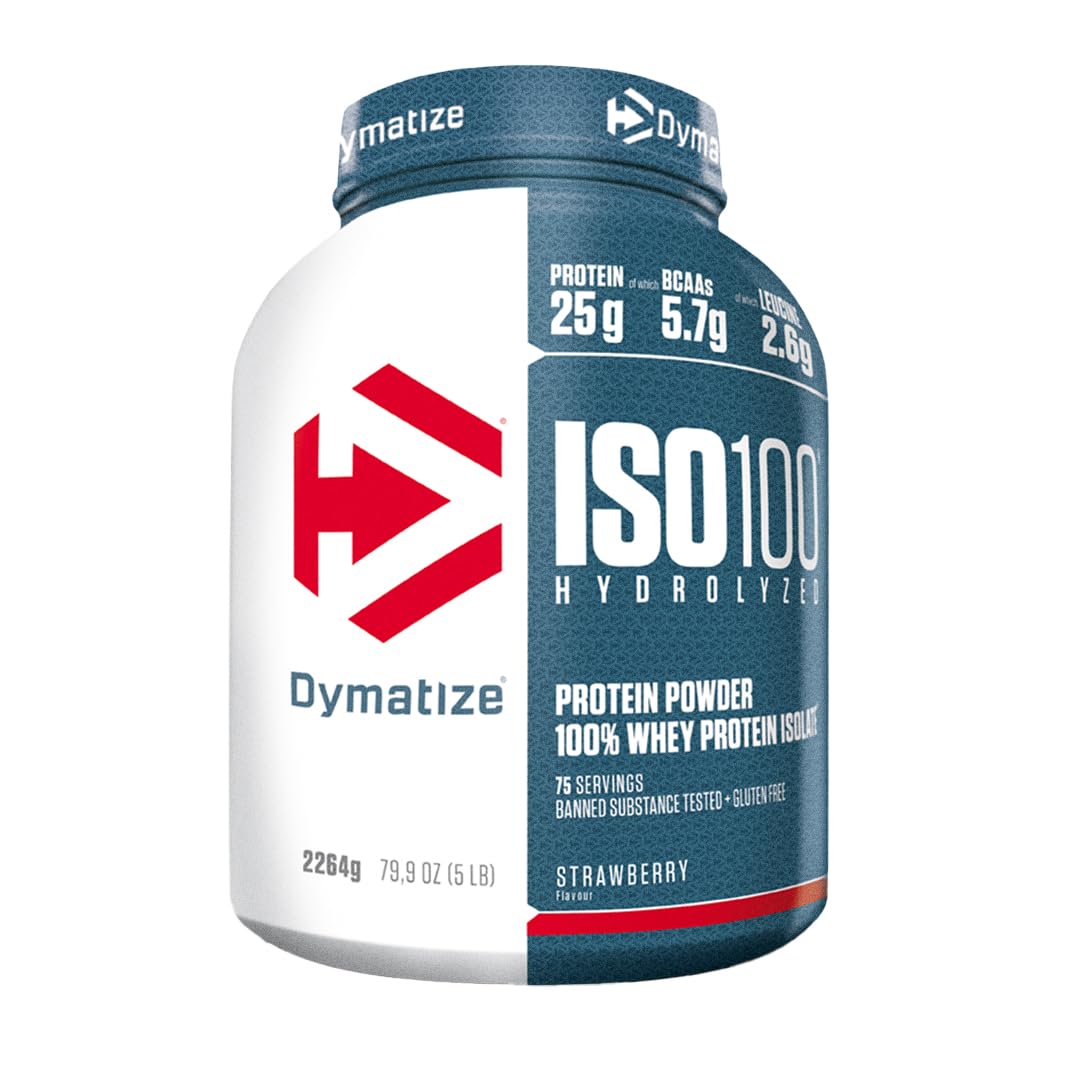 Dymatize ISO 100 Hydrolyzed Strawberry 2264g - Whey Protein Hydrolysat + Isolat Powder