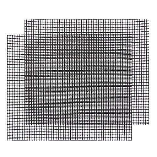HTINAC Grill Mesh, 2 PCS Non Stick Grilling Mesh Reusable Heat Resistant BBQ Teflon Grill Mats for Grilling, Cooking, Baking, Barbecue and Oven (42 * 36 cm)