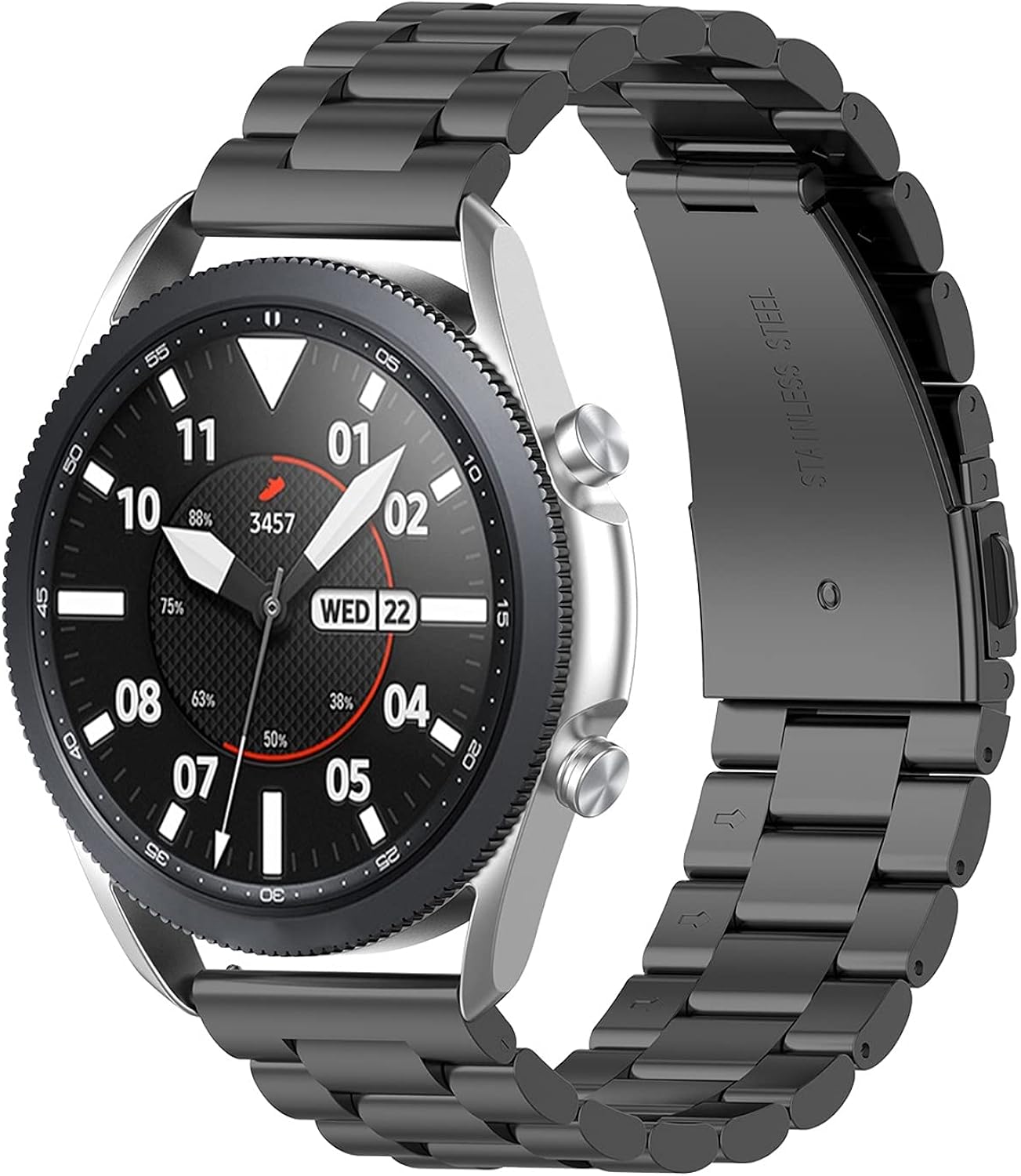 JNCVXN Compatible with Galaxy Watch 40mm 41mm 42mm 44mm 45mm 46mm Smartwatch Bands, 20mm/22mm Metal Strap Replacement Wristband for Samsung Galaxy Watch 3/Active 2/Gear Sport/Gear S3 Frontier/Classic: Clothing