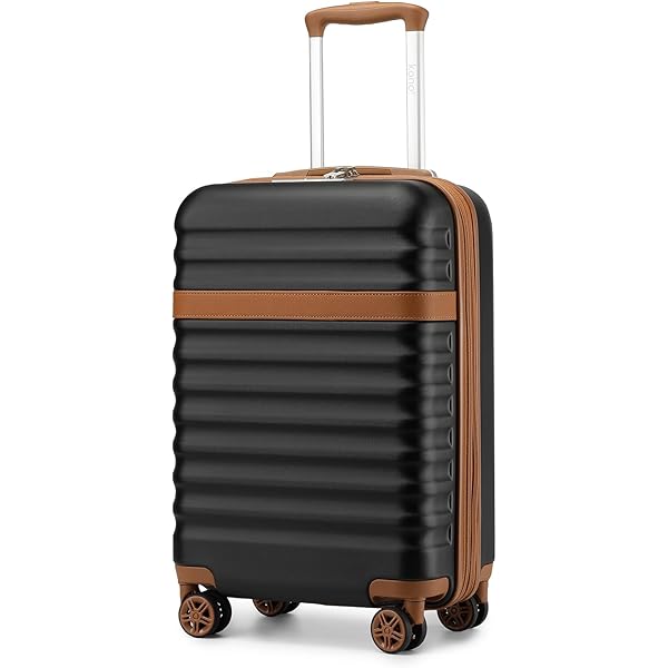 K2094L - Kono 14/20 Inch Lightweight Polypropylene Hard Shell 2 Piece Suitcase Set With TSA Lock And Vanity Case Black