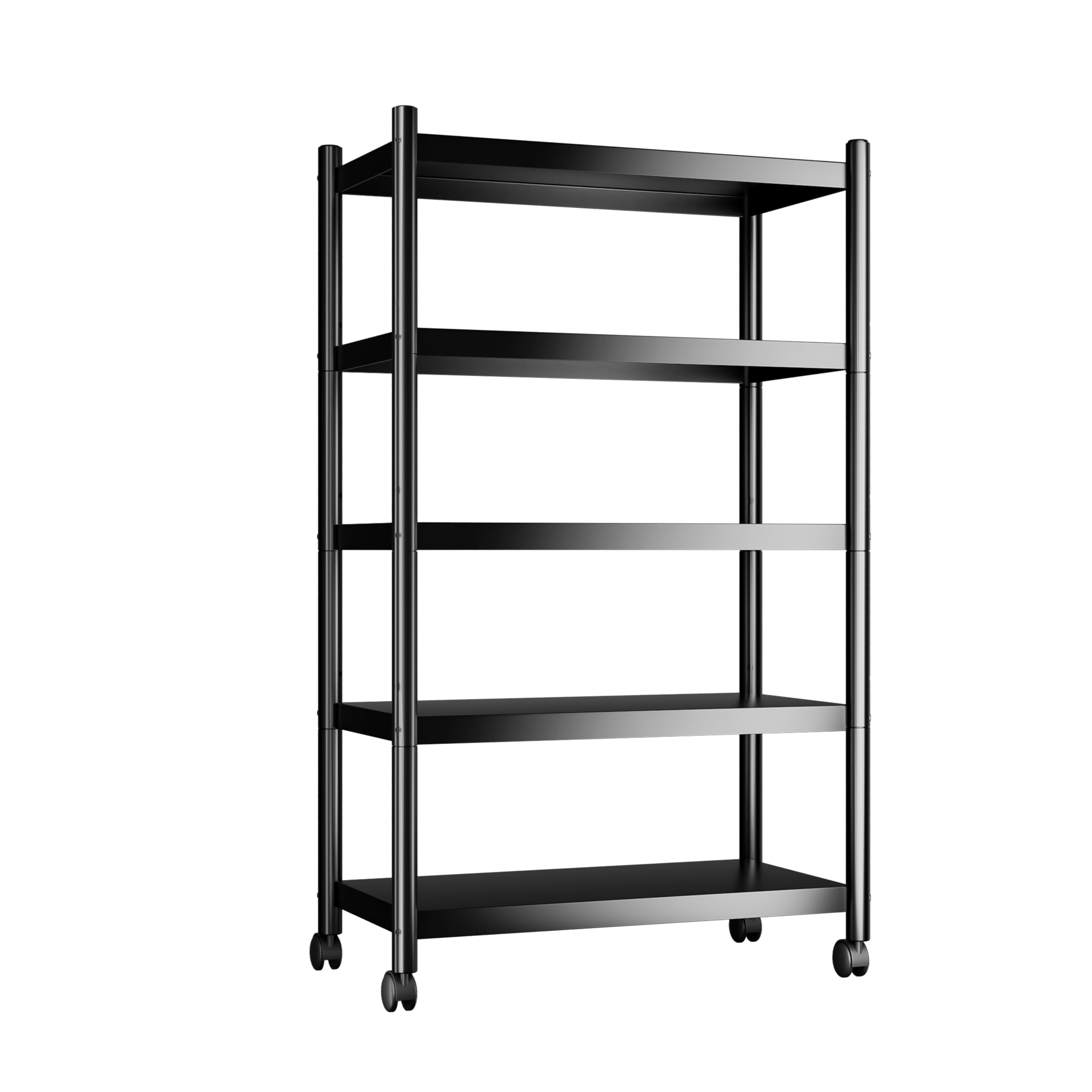 Photo 1 of **DENTS AND SCRATCHES**VETALLO 5 Tier Shelving Units with Wheels (29.6" L x 13.7" W x 62.2" H)