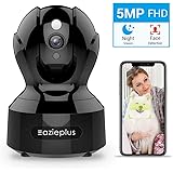 Wireless IP Camera Indoor- Pet Camera, 5MP Super FHD Plug-in Pan/Tilt/Zoom Smart Home WiFi Camera with Night Vision, 2-Way Audio, Ideal for Home Security/Dog/Nanny/Baby Monitor, Support Alexa & Cloud