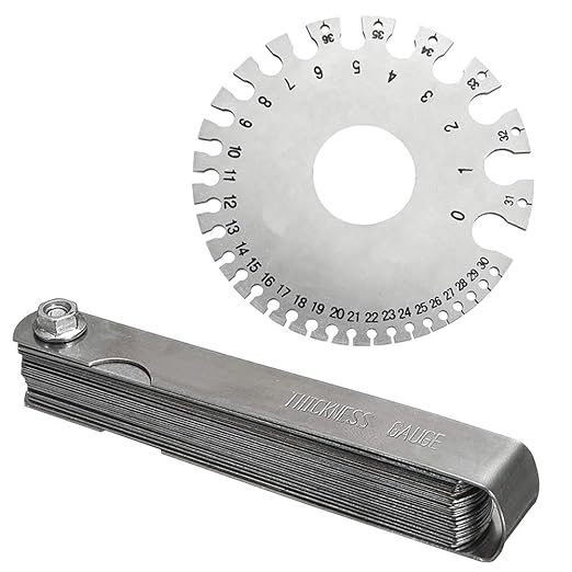 WIFUN Feeler Gauge, 32 Blades Filler Gauge Stainless Steel Round Wire