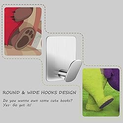 DELITON Adhesive Towel Hooks on Wall: Robe Hooks