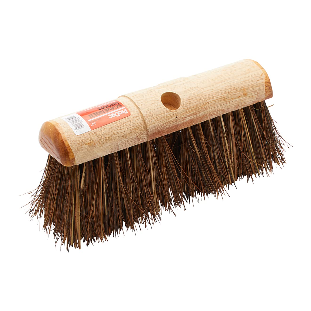 ProDec 13" Natural Palmyra Fibre Stiff Scavenger Broom Head for Heavy Duty Outdoor Sweeping