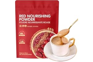 SIJIYUNLI-Red Nourishing Powder 245g/8.64oz Boiled Free Brewing Nutritious Breakfast, Five Kinds of red Grains, no Essence, no Pigment, no Preservative, containing 7 Small Bags