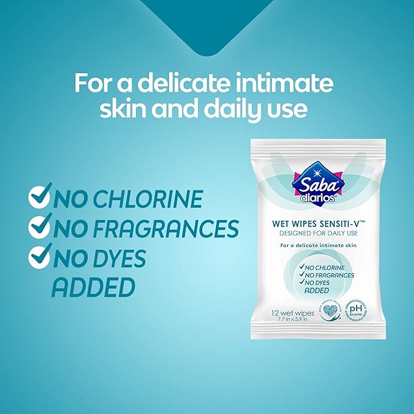 SABA SENSITI-V FEMININE WIPES, 288 COUNT (PACK OF 24)