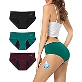 TANSTC Period Underwear for Women Heavy Flow Leakproof Menstrual Panties Postpartum Hipster Briefs 3 Pack