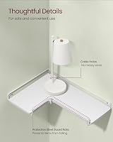 VASAGLE Floating Corner Shelves Set of 2 L-Shaped Cloud White LLS831W14 view 5