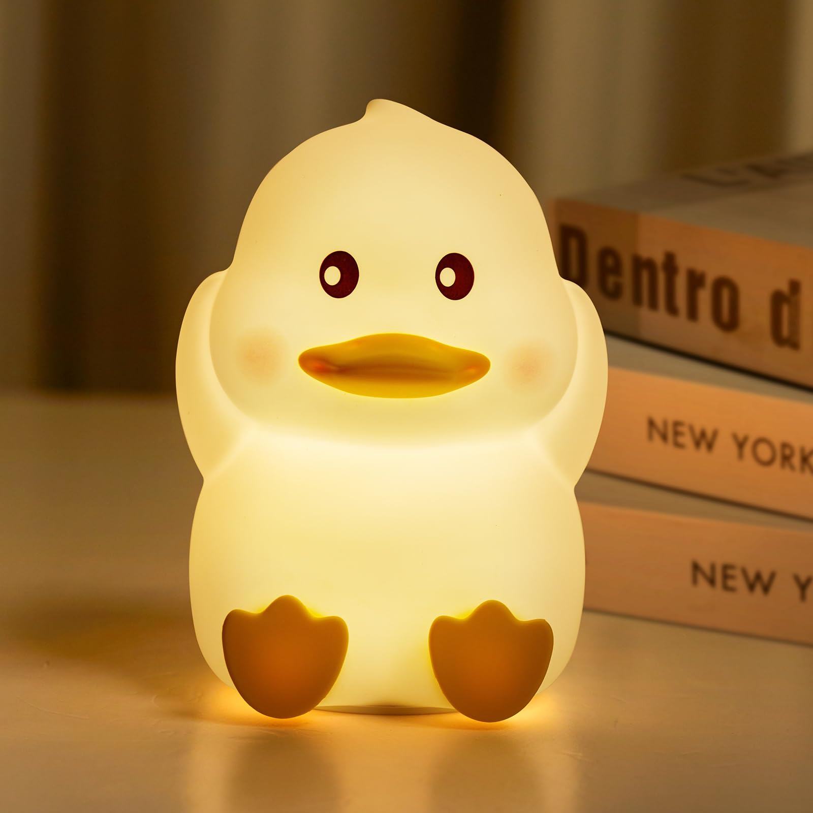 Photo 1 of Minetom Duck Night Light for Kids, Cute Silicone Night Light with 2 Levels of Brightness, 7 Colors Kawaii Rechargeable Touch Lamp for Bedroom, Girls and Boys, Nursery, Toddler, Baby Gifts