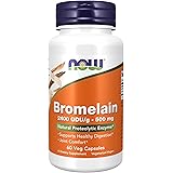 NOW Supplements, Bromelain (Natural Proteolytic Enzyme) 2,400 GDU/g - 500 mg, Natural Proteolytic Enzyme*, 60 Veg Capsules