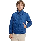 M MAELREG Boys Winter Jacket Lightweight Performance Windproof Collar Full Zip Casual Youth Puffer Jacket with Pockets