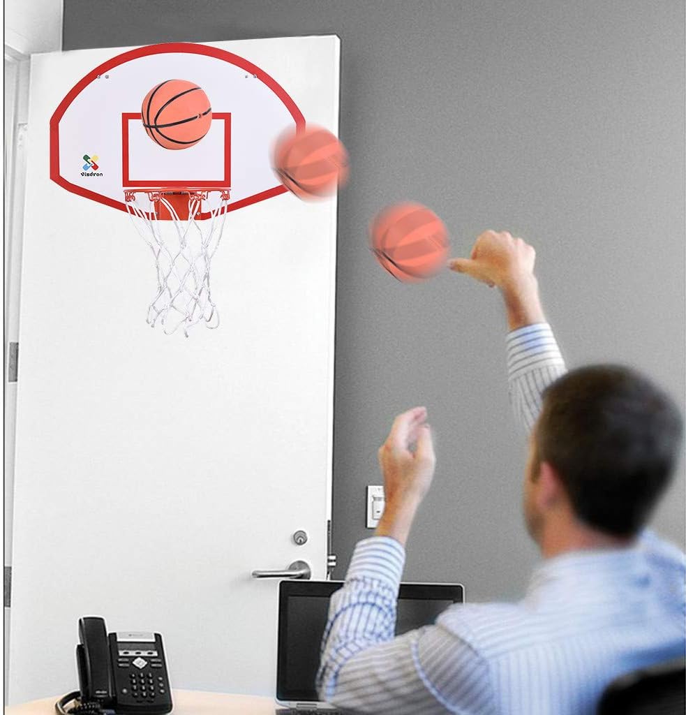 Field Court Rink Equipment Shamoluotuo Mini Basketball Hoop Over The Door Basketball Backboard Wall Hanging Indoor Basketball Basket Bedroom Door Dormroom Gifts W Pump 4 5 Ball Set Basketball Court Equipment