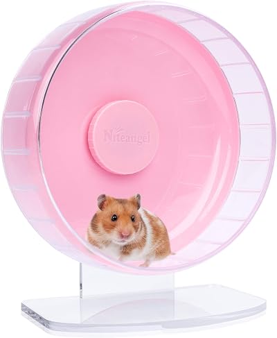 Niteangel Super Silent 10-Inch Hamster Wheel Pink Adjustable Base