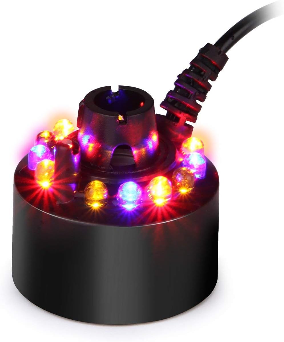 AGPtek Color Changing 12 LED Mist Maker Fogger Water Fountain Pond Fog Atomizer Air Humidifier : Single Room Humidifiers : Garden & Outdoor
