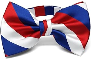 tiemart Men's Pre-tied Adjustable Striped Bow Tie