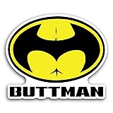 2 (Pieces) 3" and 5" Buttman Sticker, Waterproof