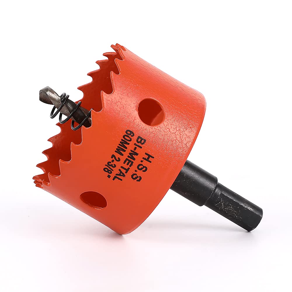 Dribotway 60mm 2-23/64'' Hole Saw, Bi-Metal Hole Saw Drill Bit High Speed Steel, Cutting Circular Holes, for Wood and Metal, Can Easily Drill Wood, Plastic, Plywood, Thin Metal