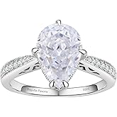 BAGUTTA PAVONE 1CT Natural Green Olivine/Yellow Crystal/White/Blue Topaz Stone/Radiant Cut White/Pink/Yelow/Blue/Green Stone/3-Stone Engagement Rings for Women 18K Gold Plated 925 Sterling Silver