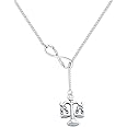 BEKECH Infinity and Scales of Justice Pendant Y Necklace Lawyer Necklace Law Student Graduation Gift New Lawyer Gift