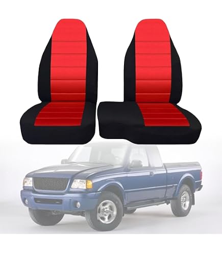 Runfider Red Washable Seat Cover For Chevrolet Colorado/GMC Canyon (2004-2012) – Front 60/40 Split Bench, Nylon, Easy Install