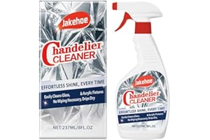 Chandelier Cleaner Drip Dry Spray No Wipe – Crystal Chandelier Dust Remover, Streak-Free Multi-Surface Glass Cleaner for Hard