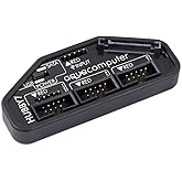 Aquacomputer HUBBY7 Internal USB 2.0 Hub | 7-Port Internal USB 2.0, Current Monitoring, Overcurrent Auto-Shutdown, Safety Fuse, USB or SATA Power