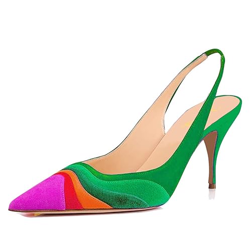green slingback pumps
