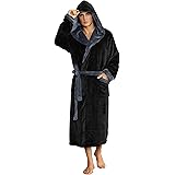 U2SKIIN Mens Fleece Robe Plush Collar Shawl Bathrobe