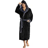 U2SKIIN Mens Hooded Robe, Plush Robes for Men Long Fleece Bathrobe