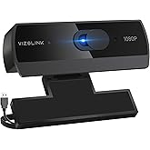 VIZOLINK 1080P Webcam with Built-in Microphone, W2N Web Cam, Privacy Cover, 75° FOV, Noise Cancellation, Plug & Play Web Camera for Computer, USB Webcam for Pc, Laptop, Desktop, Mac