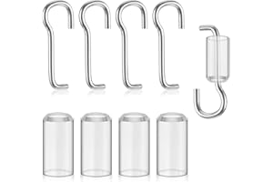 TEAAHA 4 Set Blind Wand Replacement with Hook, Wand Wire and Sleeve Collar for Horizontal Mini Blinds, Vertical Blinds Repair Kit Window Blind Repair Parts with 1 Inch Square Headrails