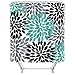 Uphome Multicolor Dahlia Pinnata Flower Customized Bathroom Shower Curtain - Waterproof and Mildewproof Polyester Fabric Bath Curtain Design,Teal,Black,Grey, 72