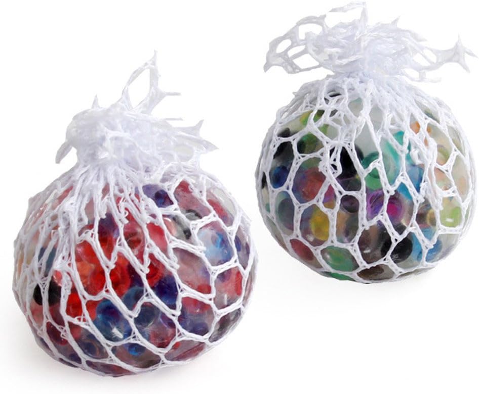 Ansenesna Rainbow Mesh Ball Stress Glowing Squeeze Grape Toys Anxiety Relief Stress Ball