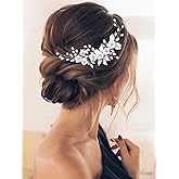 GORAIS Flower Bride Wedding Hair Vine Silver Crystal Bridal Hair Pieces Leaf Headband Hair Accessories for Women and Girls
