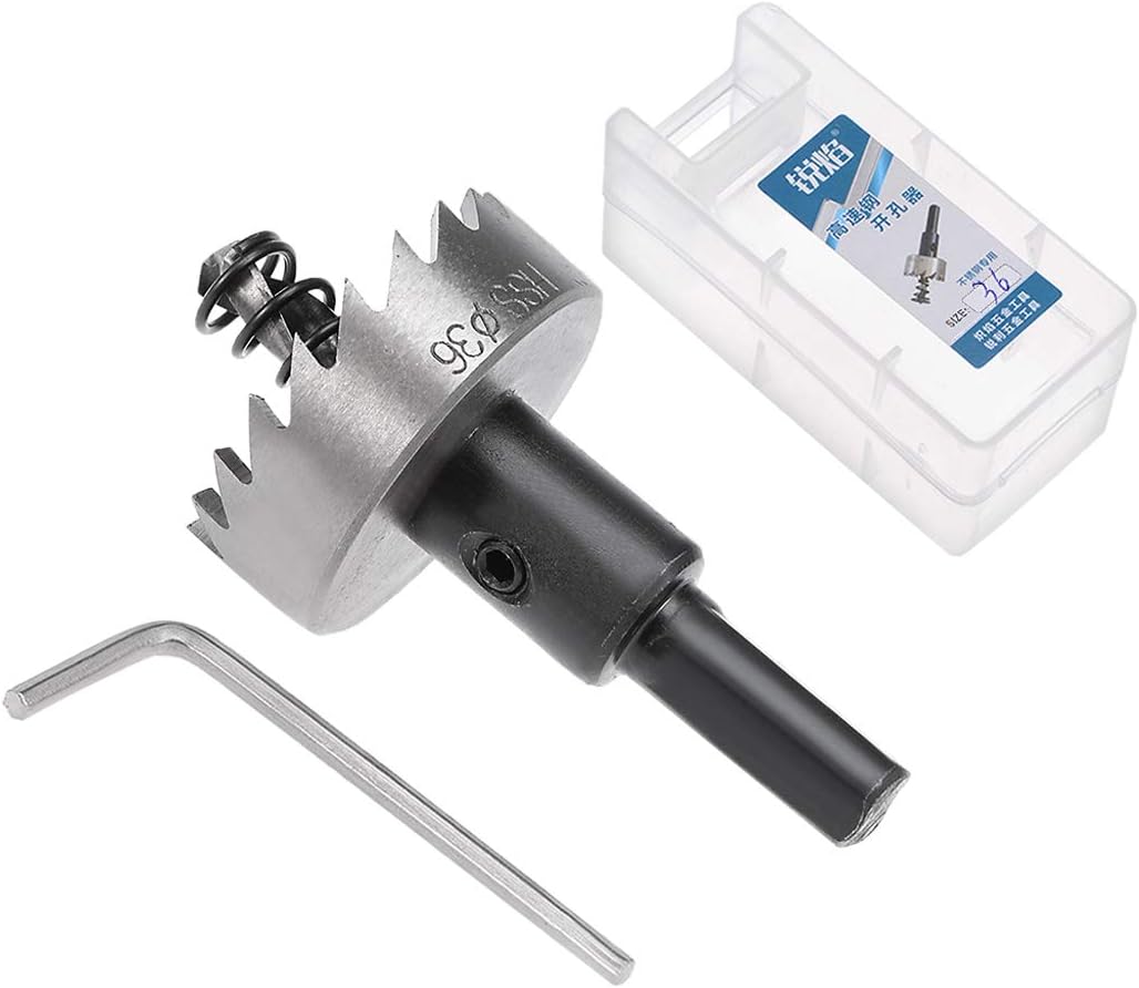 sourcingmap 2 Pcs 36mm High Speed Steel HSS Drill Bit Hole Saw Cutter for Metal Alloy Wood, Black, Silver Tone - Image 4