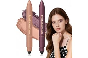 VFFWBB Shadow liner 2-in-1 eyeliner & eyeshadow,Plum eyeshadow stick,Perfect color duo-shadow liner, Waterproof eyeliner, Smudge-proof duo eye shadow stick, Long-lasting combination, Easy to apply