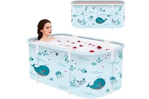 Portable Foldable Bathtub,Foldable Soaking Bathtub for Adults, Freestanding Bathtubs, Hot Bath Tub, Ice Bath, Family Bathroom