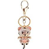 YRNLYMOP Tiger Keychain Rhinestone Animal Keychains Sparkling Charm Gold Key Chain Tiger Decorations for Bag Purse Wallet Handbags Cars