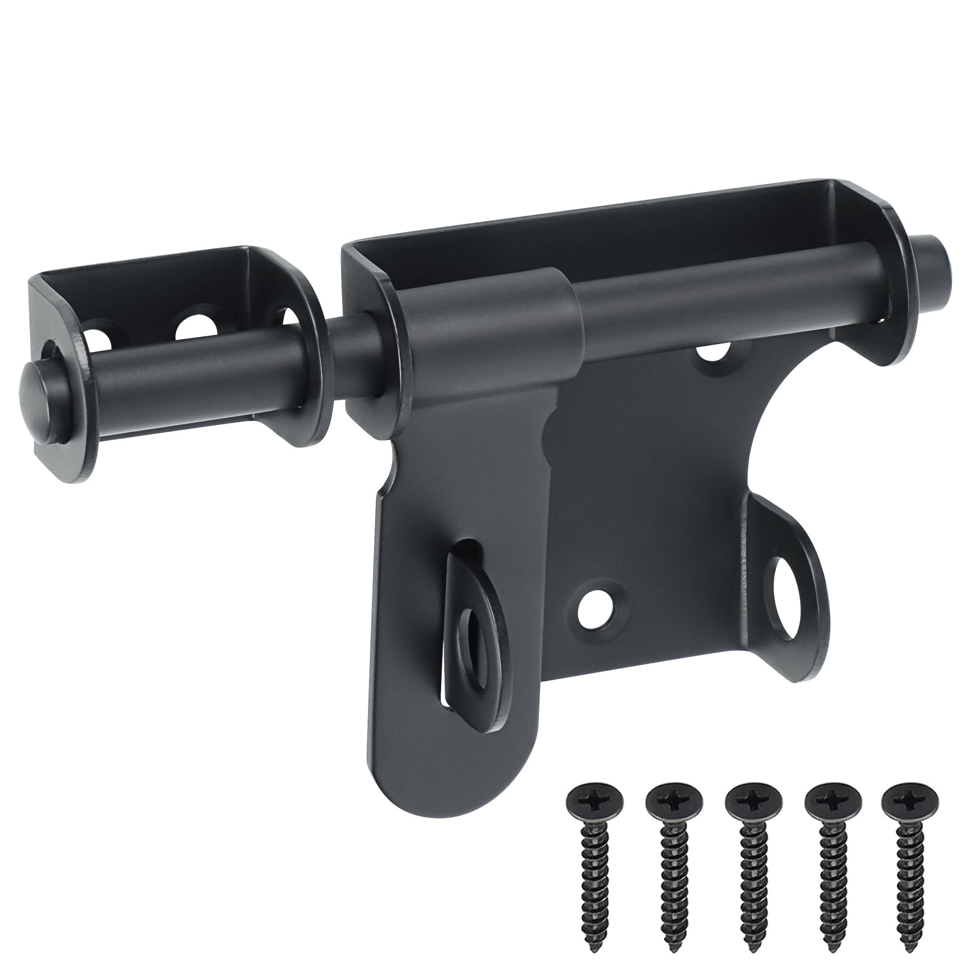 SAYAYO Gate Lock Garden Gate Bolt Latch for Wooden Gates Heavy Duty Sliding Shed Locks Outdoor Stainless Steel Black