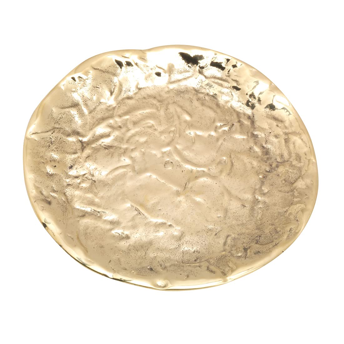 NKlaus brass candle plate gold polished Ø 12,5 cm coaster with pattern 0,5cm thick 10968