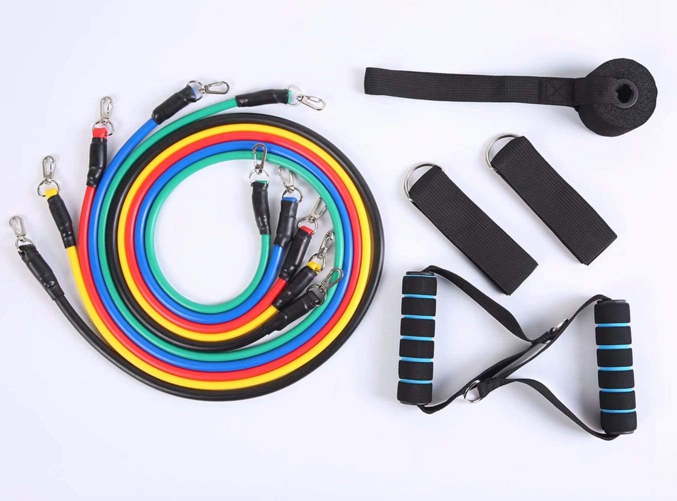 Fitness Insanity Resistance Bands Set, Workout Bands - with Door Anchor, Handles and Ankle Straps - Physical Therapy, Home Workouts, Yoga, Pilates