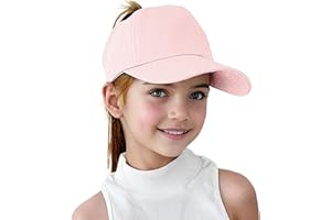 Jastore Kids Baseball Hat Visor Little Girl Sun Protection Hat Ponytail Hole Sun Hat Beach Sun Hat for Children