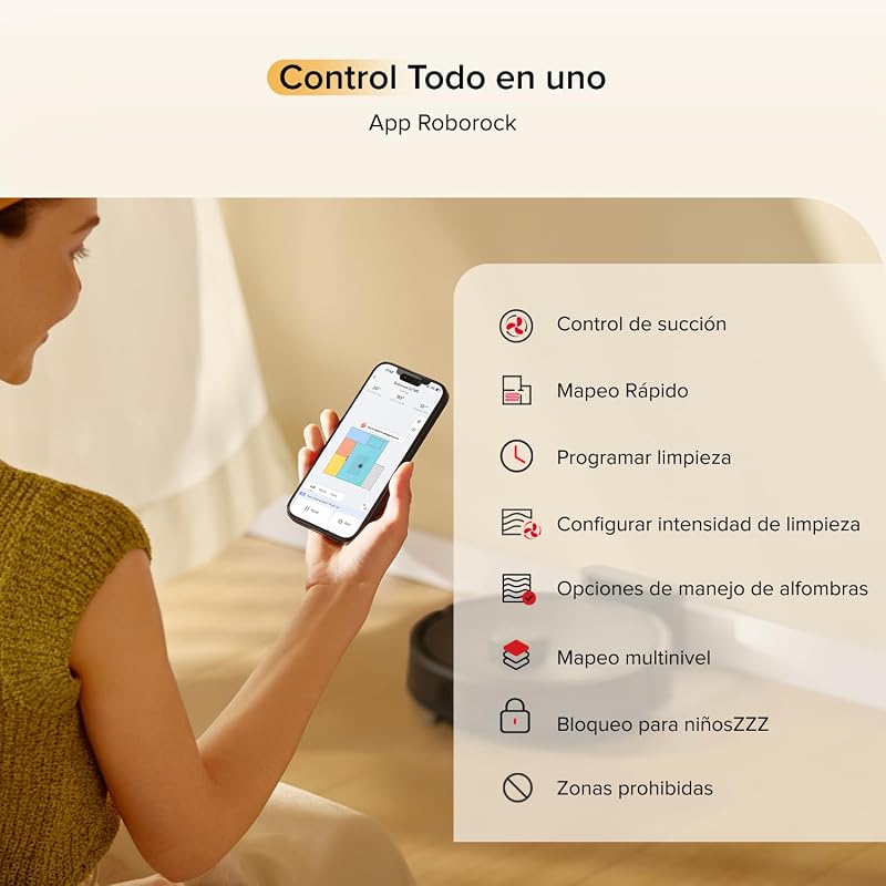 roborock Q7 M5 Robot Vacuum e Mop 2 em 1 de 10000 Pa, Robot Vacuum com Double Anti-Tangle System, PreciSense LiDAR Navigation, App Controlled e Comando de Voz (Black set)