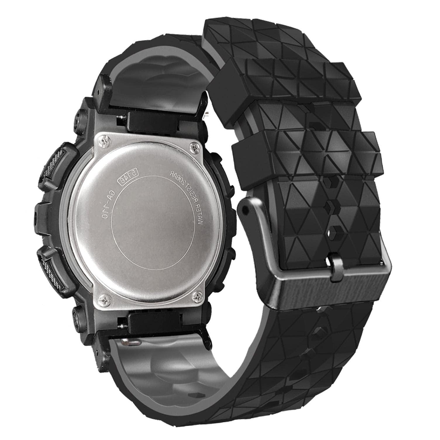 Abanen Silicone Watch Bands Compatible with Casio gshock DW-5600/8900, Sport Bicolor Silicone Strap with Lightweight Plastic Connector Waterproof Wristband for GA-100/GW-B5600/GB-5600 /GW-6900