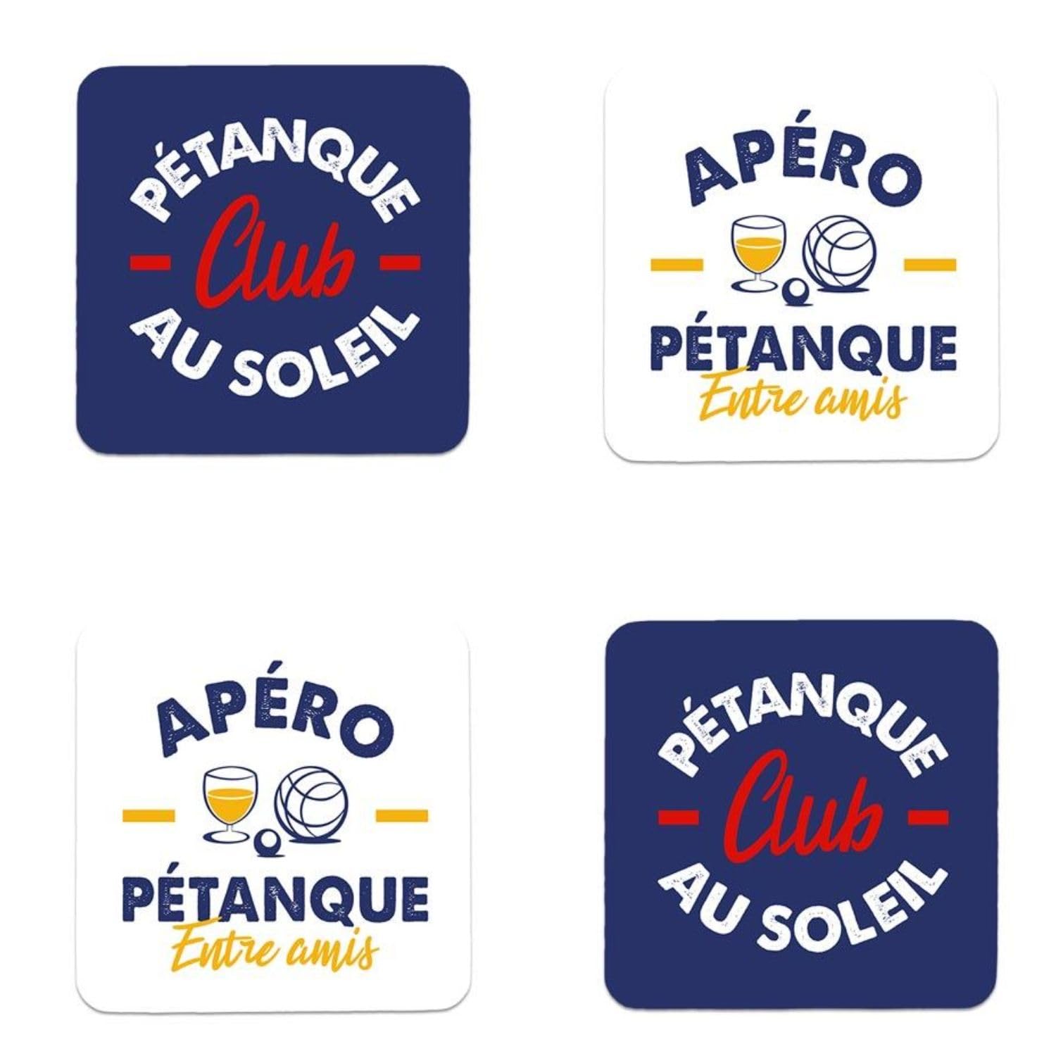 Set of 4 Coasters – Pétanque Club