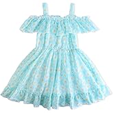 Nutyomi Baby Toddler Girls Dresses Chiffon Off Shoulder Flower Dress Baby Girl Clothes Summer Outfits 1-7 Years