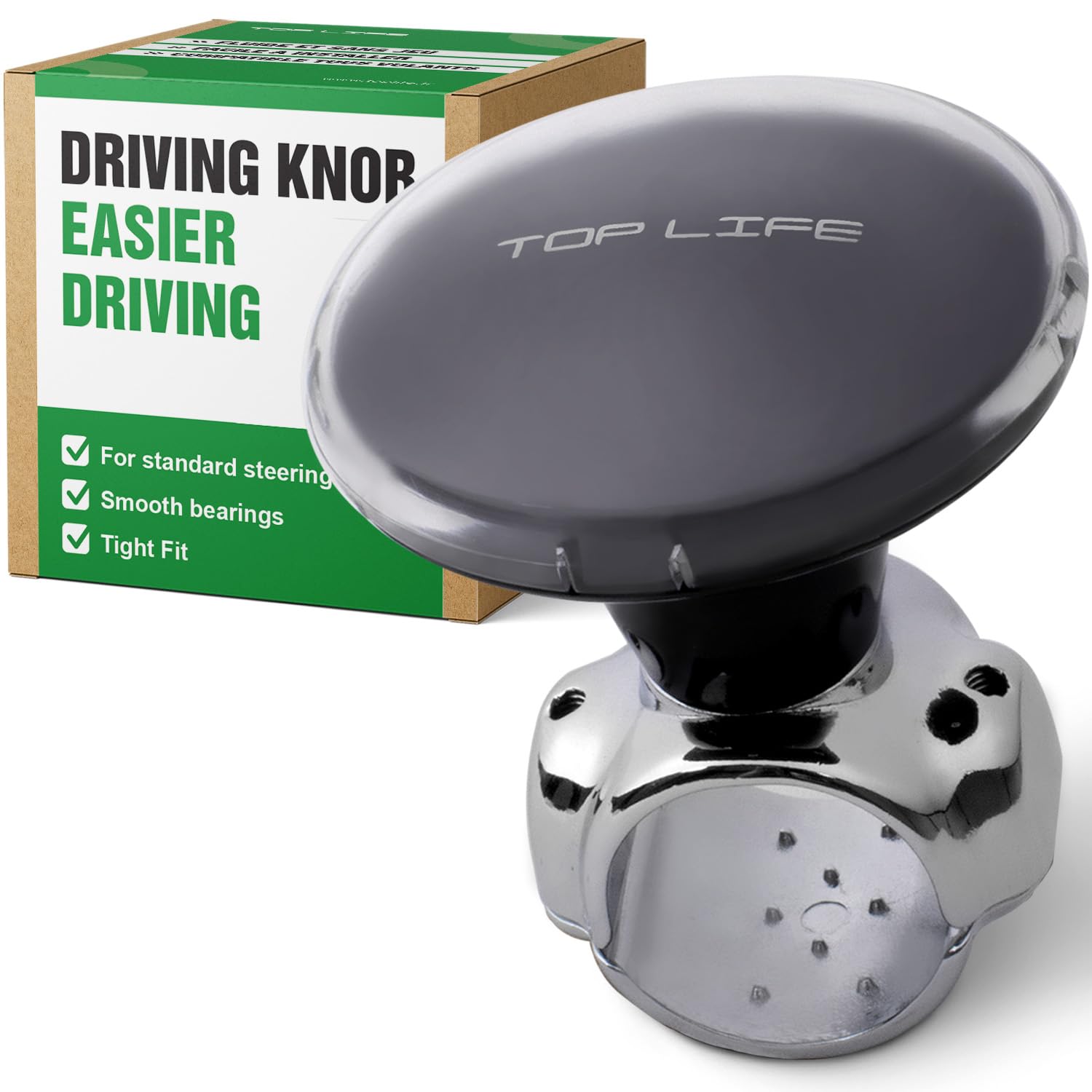 Steering Wheel Knob - Compatible with Any Steering Wheels - Smooth Brodie Suicide Spinner for Car, Tractor, Mower, Boat - Maneuver with Ease On Any Vehicle